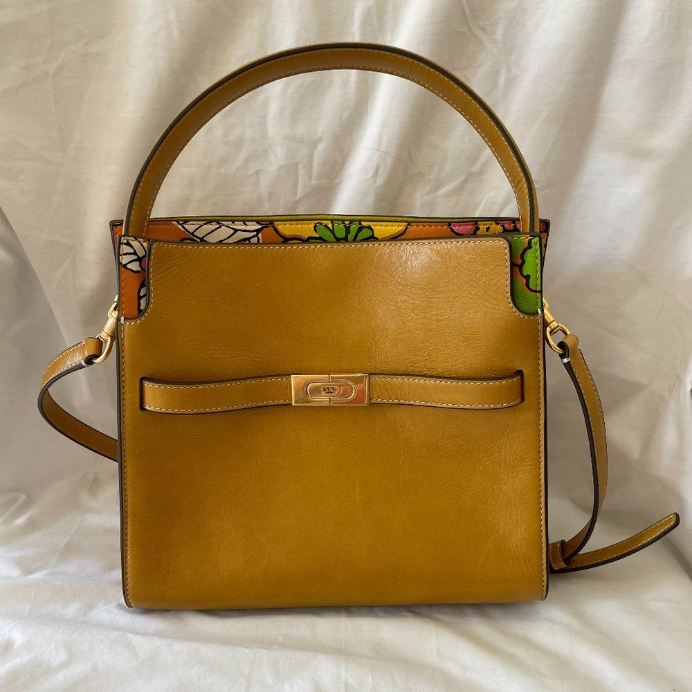 Tory Burch 70's Glazed Deep Sunflower & Floral Double Bag